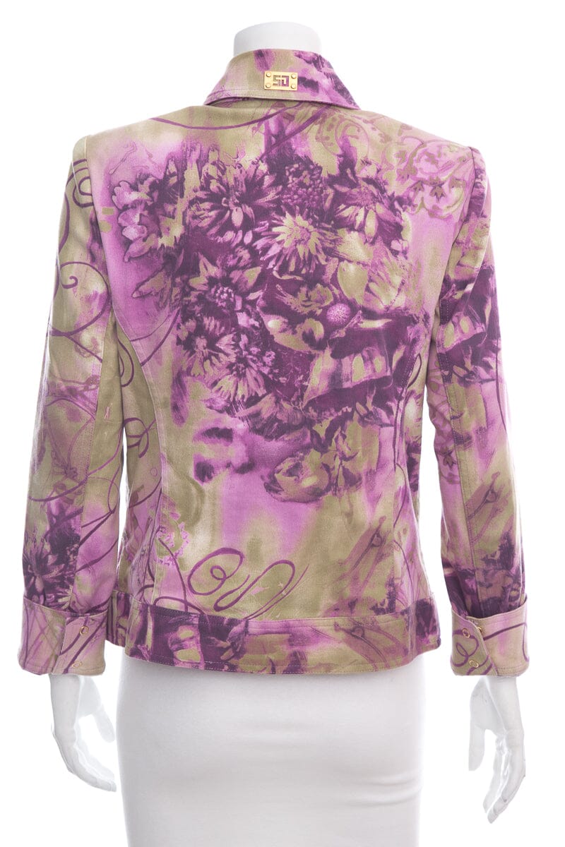 St. John Lavender Floral Motif Jacket SZ M