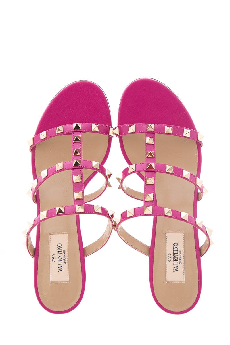 Valentino Fuchsia Rockstud Caged Heeled Sandals SZ 38