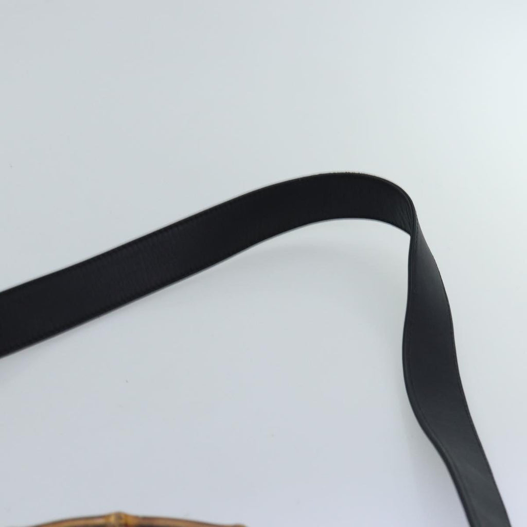 GUCCI Bamboo Shoulder Bag Suede 2way Black 001 1705 1638 76025