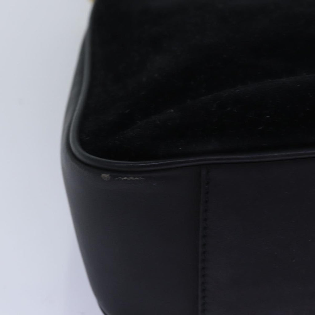 GUCCI Bamboo Shoulder Bag Suede 2way Black 001 1705 1638 76025
