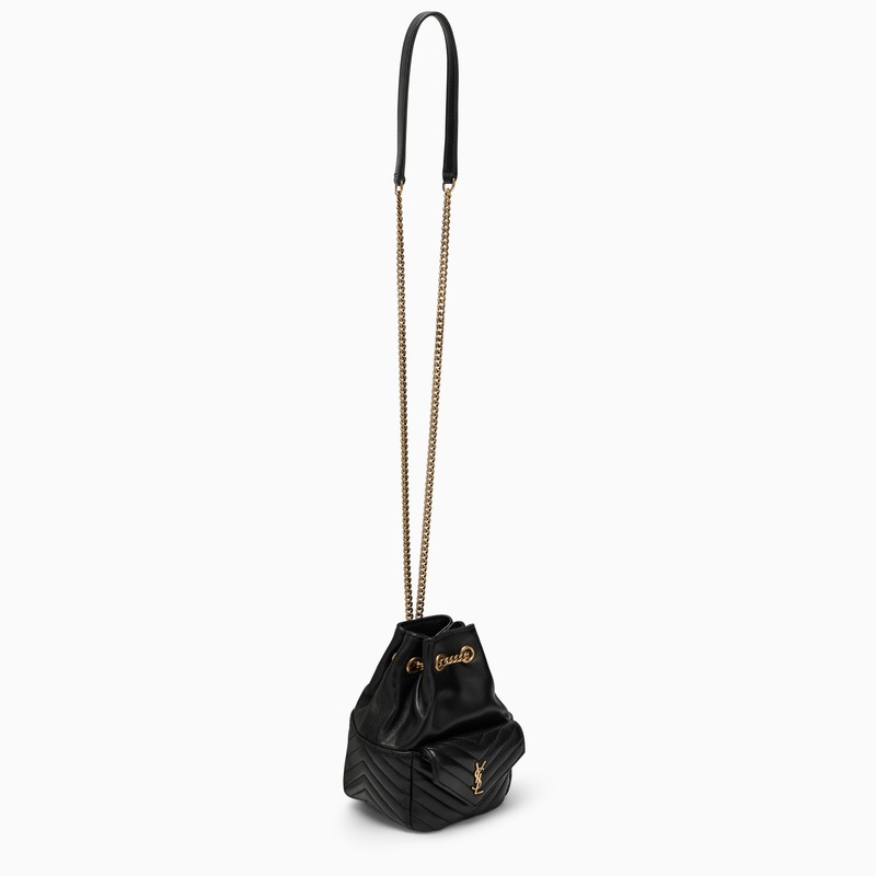Saint Laurent Joe Mini Black Quilted Leather Bucket Bag Women