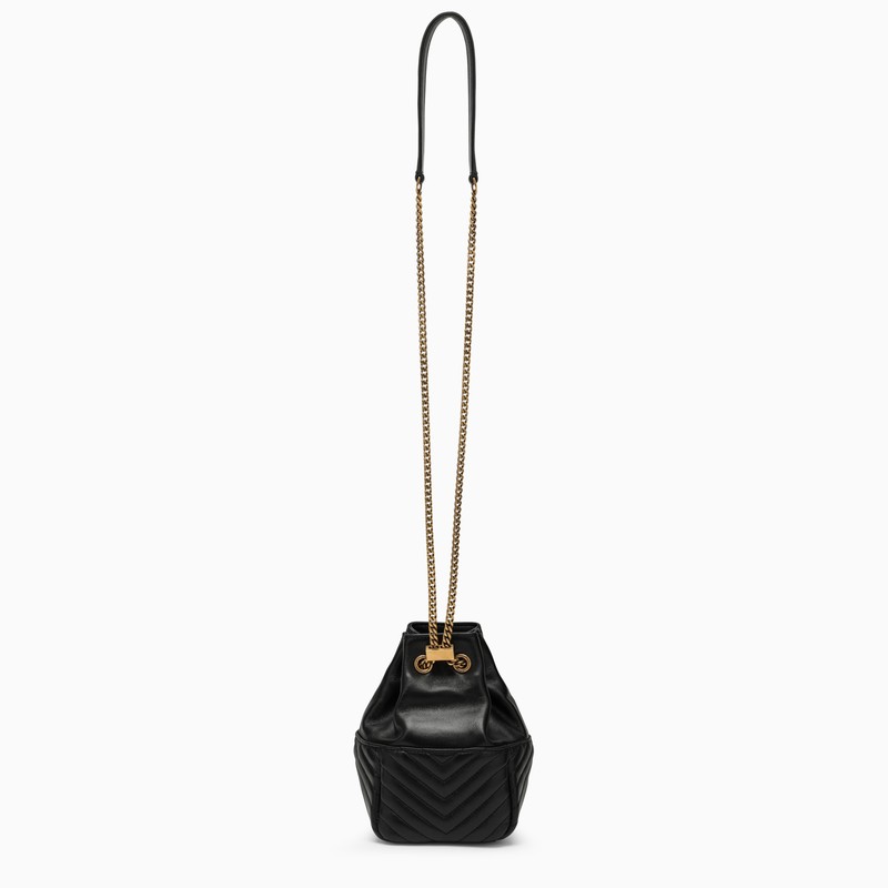 Saint Laurent Joe Mini Black Quilted Leather Bucket Bag Women