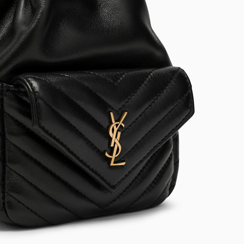 Saint Laurent Joe Mini Black Quilted Leather Bucket Bag Women