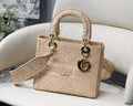 GLAMI MeGLAMIum Lady Bag Gold Toned Hardware Beige For Women 9.5in/24cm CD