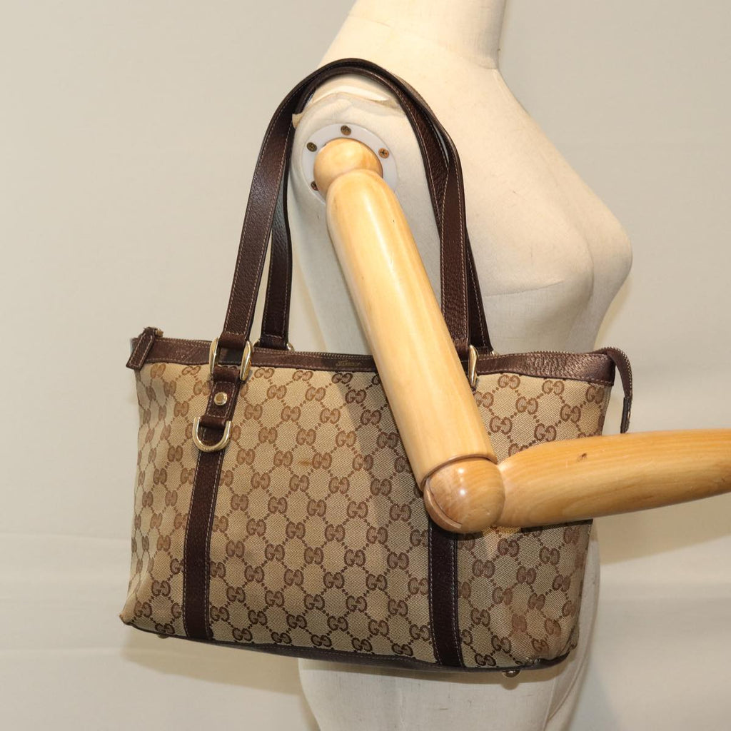 GUCCI GG Canvas Tote Bag Beige 141470 76109