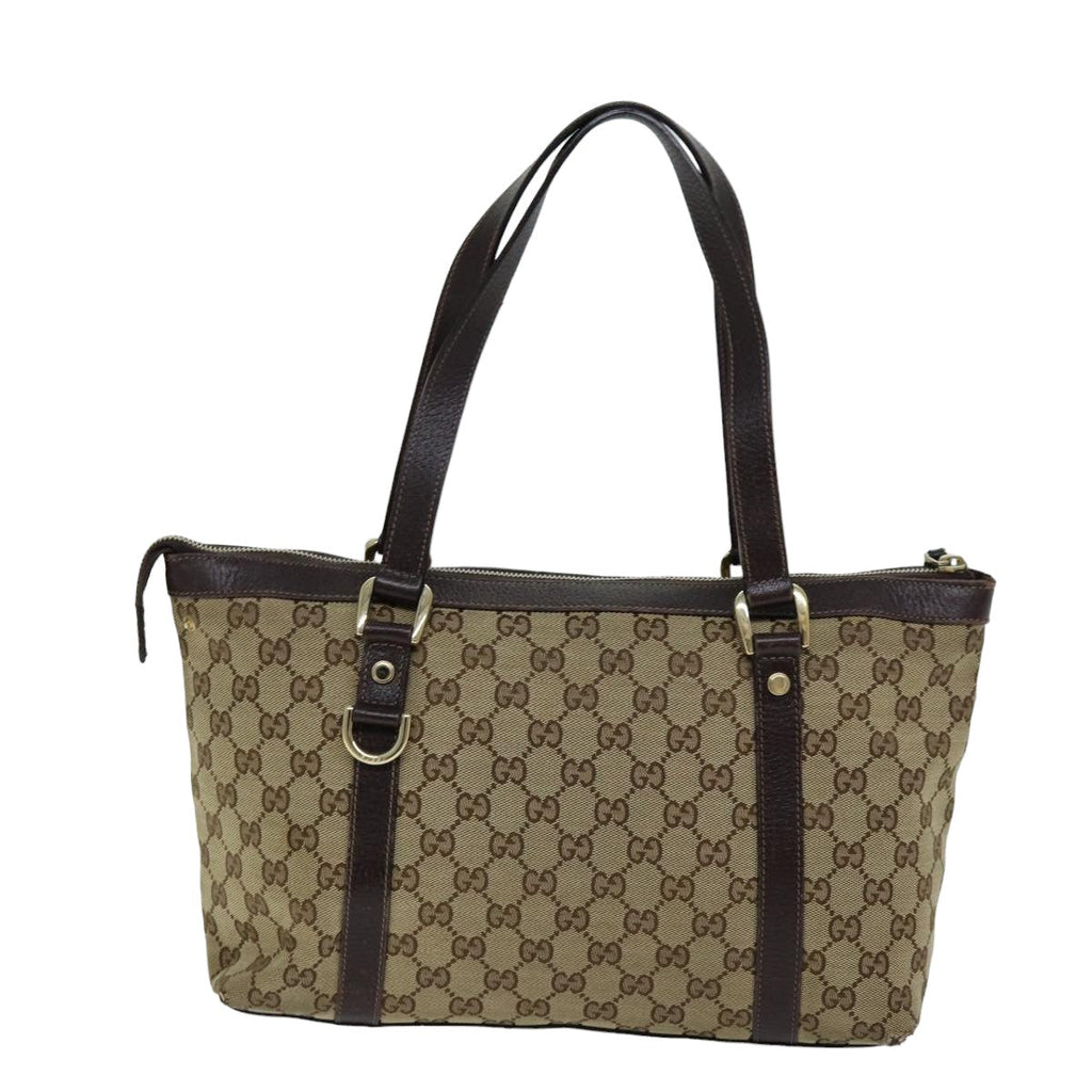 GUCCI GG Canvas Tote Bag Beige 141470 76109