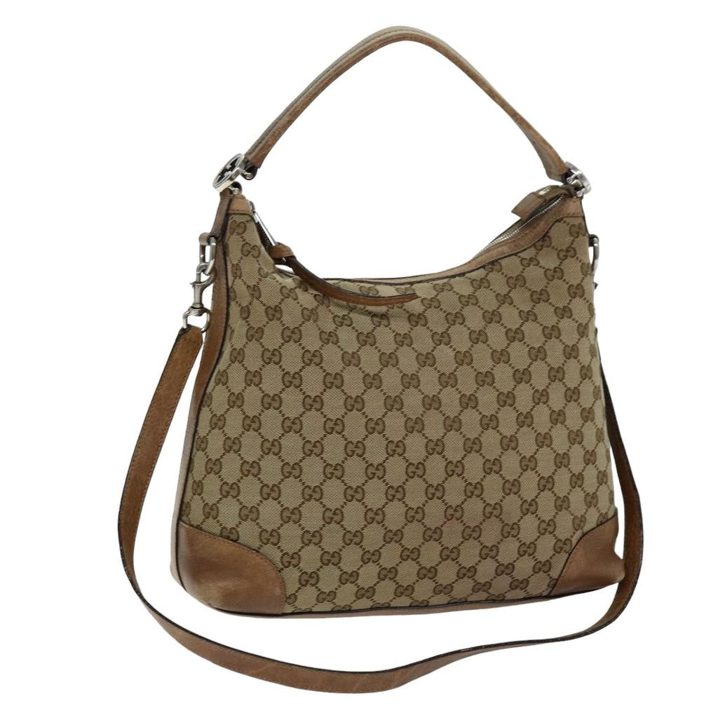 GUCCI GG Canvas Shoulder Bag Beige 326514 76112