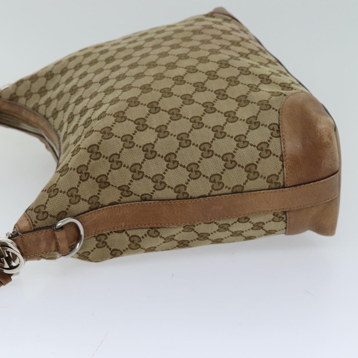 GUCCI GG Canvas Shoulder Bag Beige 326514 76112