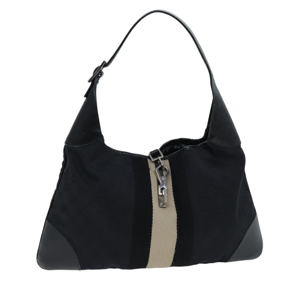 GUCCI GG Canvas Jackie Shoulder Bag Black 0014075 76114