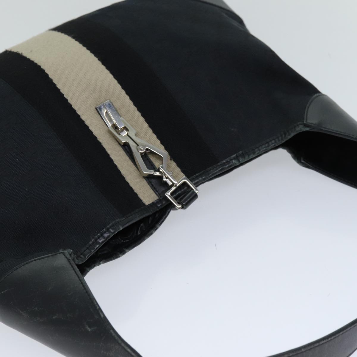 GUCCI GG Canvas Jackie Shoulder Bag Black 0014075 76114