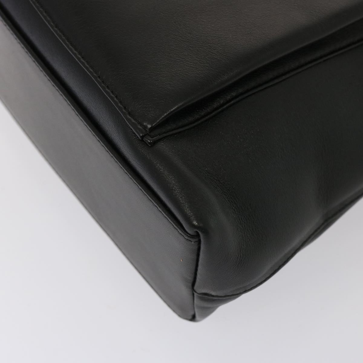 GUCCI Bamboo Hand Bag Leather 2way Black 76118