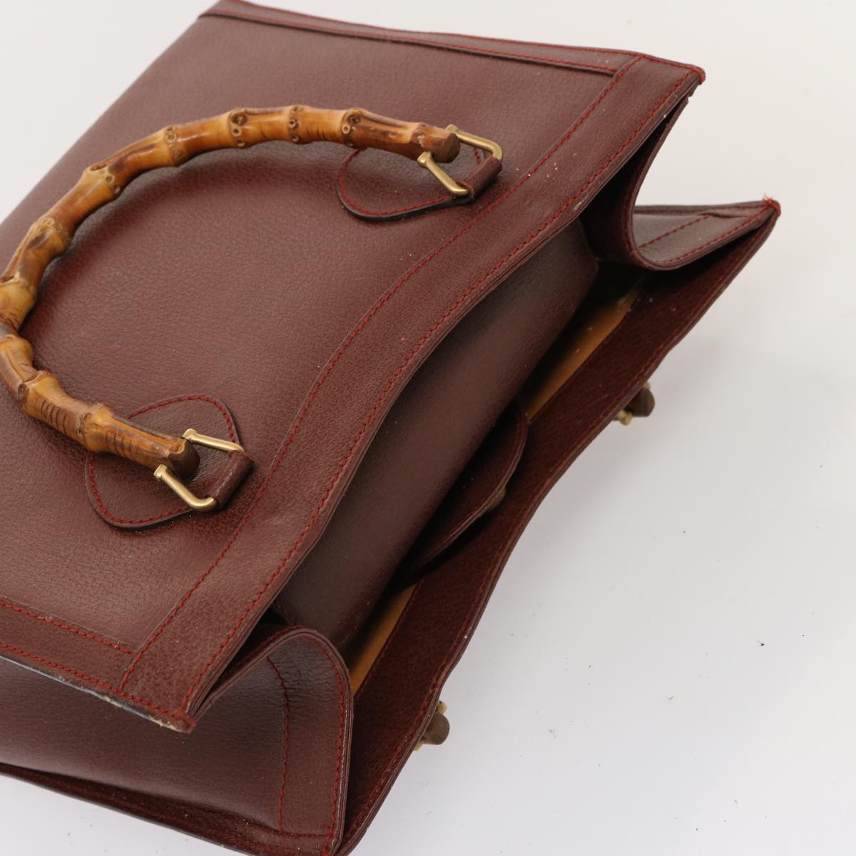 GUCCI Bamboo Tote Bag Leather Brown 002 2853 0260 0 76120