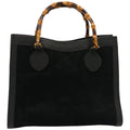 GUCCI Bamboo Tote Bag Suede Leather Black 002 0260 2615 76121