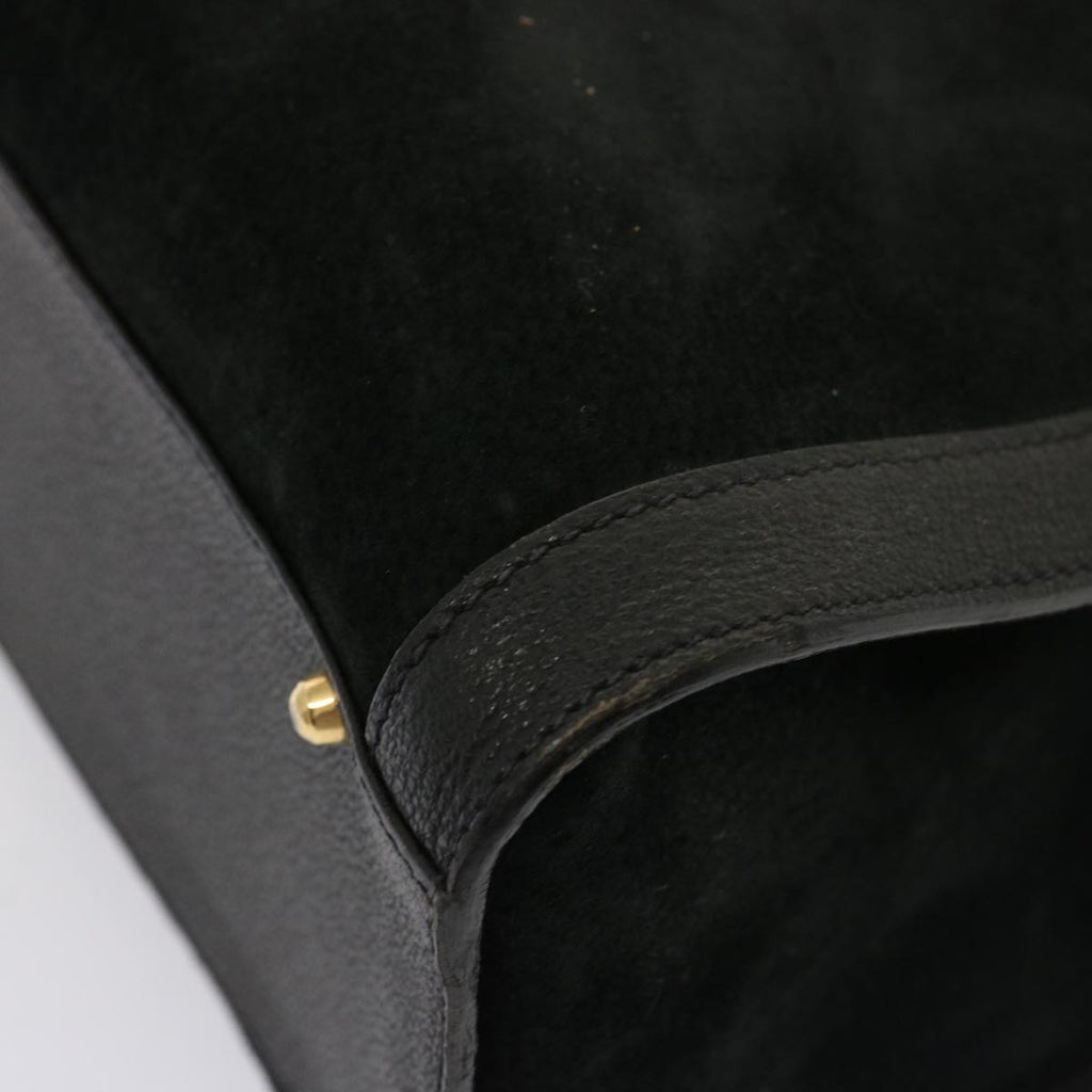 GUCCI Bamboo Tote Bag Suede Leather Black 002 0260 2615 76121