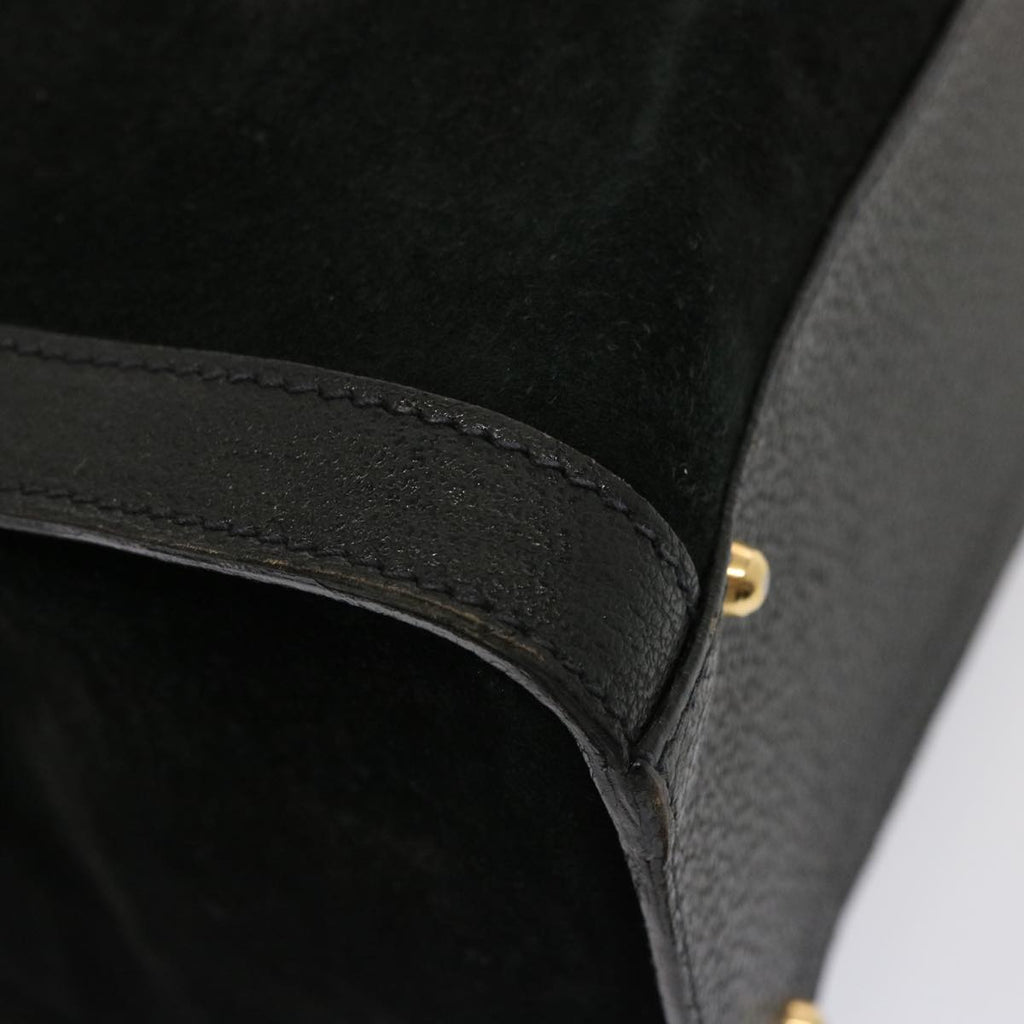 GUCCI Bamboo Tote Bag Suede Leather Black 002 0260 2615 76121