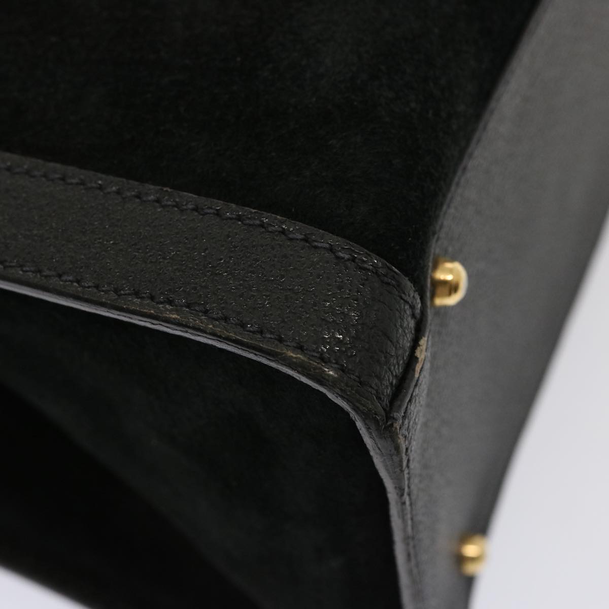 GUCCI Bamboo Tote Bag Suede Leather Black 002 0260 2615 76121