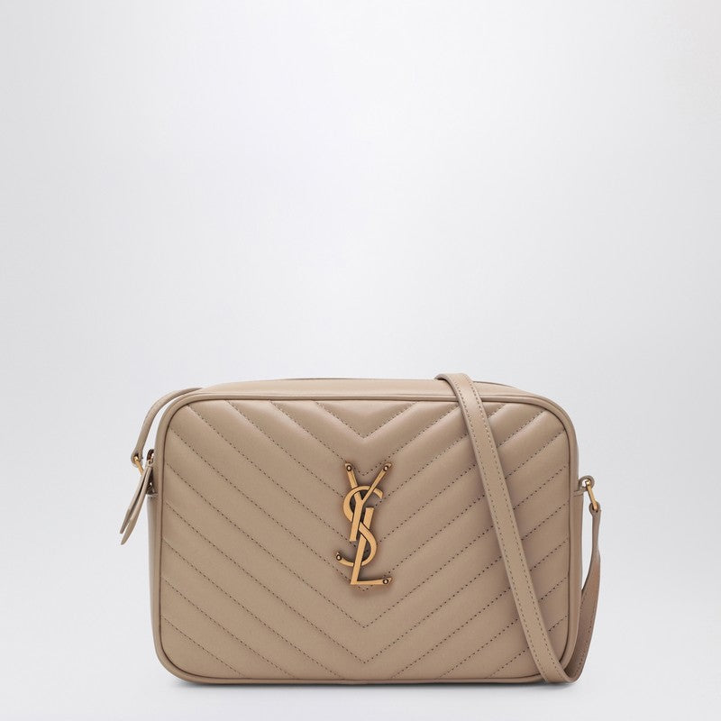 Saint Laurent Lou Beige Quilted Leather Bag Women