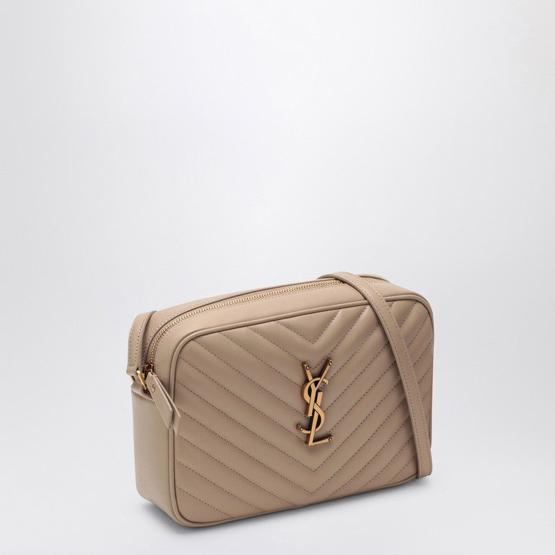 Saint Laurent Lou Beige Quilted Leather Bag Women