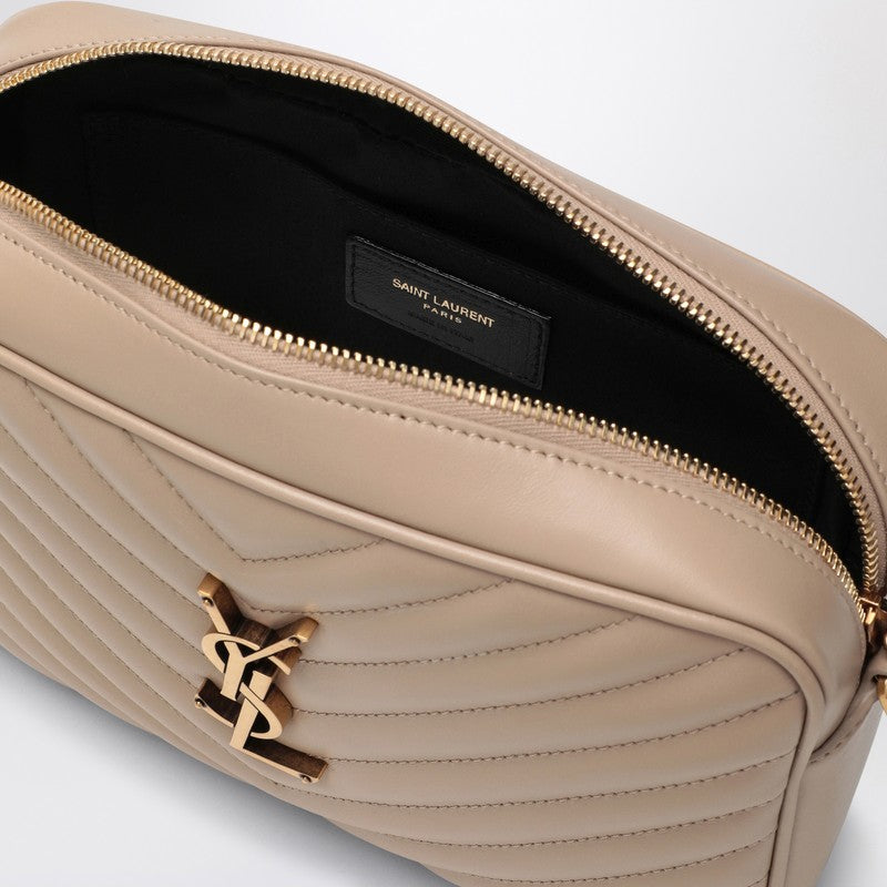 Saint Laurent Lou Beige Quilted Leather Bag Women