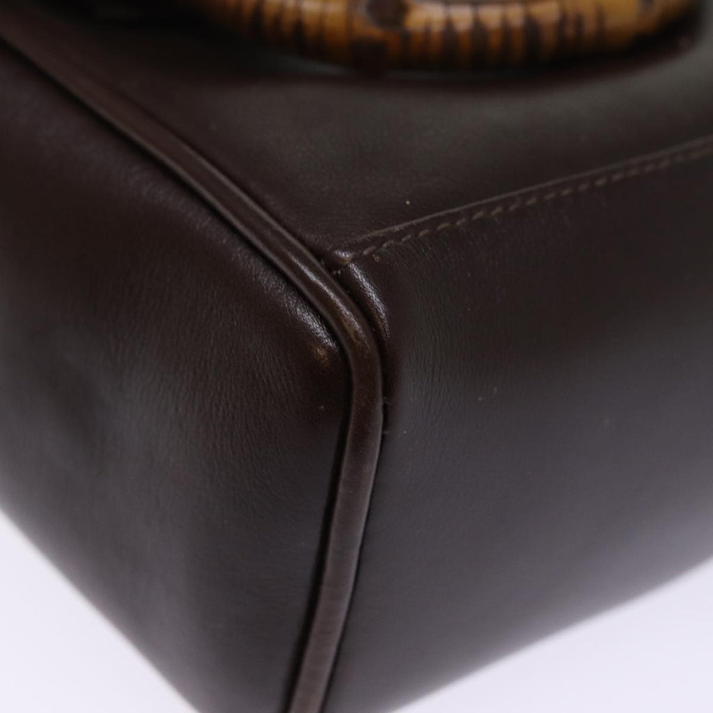 GUCCI Bamboo Hand Bag Leather 2way Brown 007 1793 0238 76157