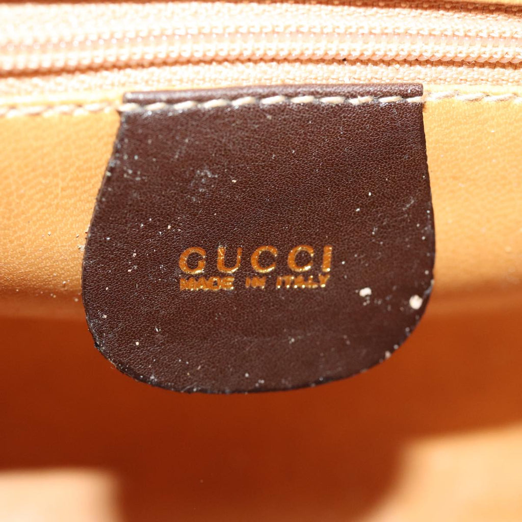 GUCCI Bamboo Hand Bag Leather 2way Brown 007 1793 0238 76157