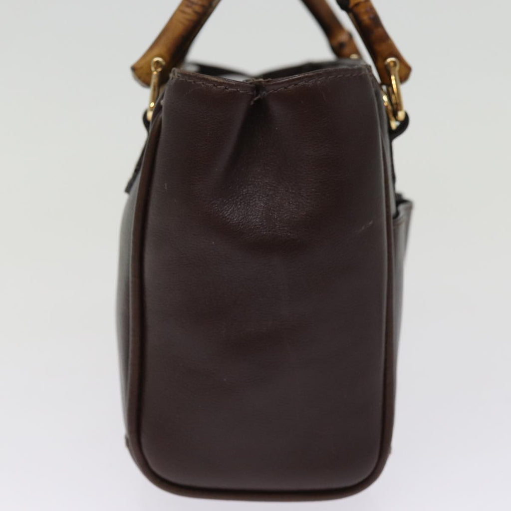 GUCCI Bamboo Hand Bag Leather 2way Brown 007 1793 0238 76157