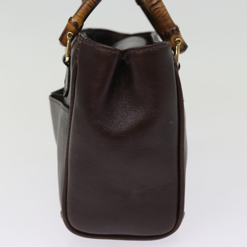 GUCCI Bamboo Hand Bag Leather 2way Brown 007 1793 0238 76157