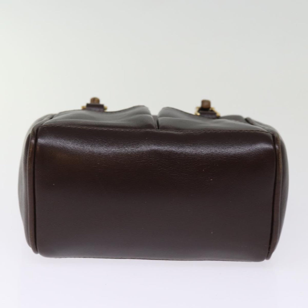 GUCCI Bamboo Hand Bag Leather 2way Brown 007 1793 0238 76157