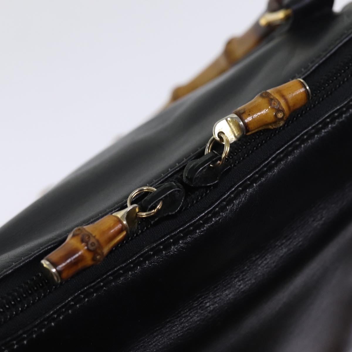 GUCCI Hand Bag Leather Black 000 1186 0289 76158