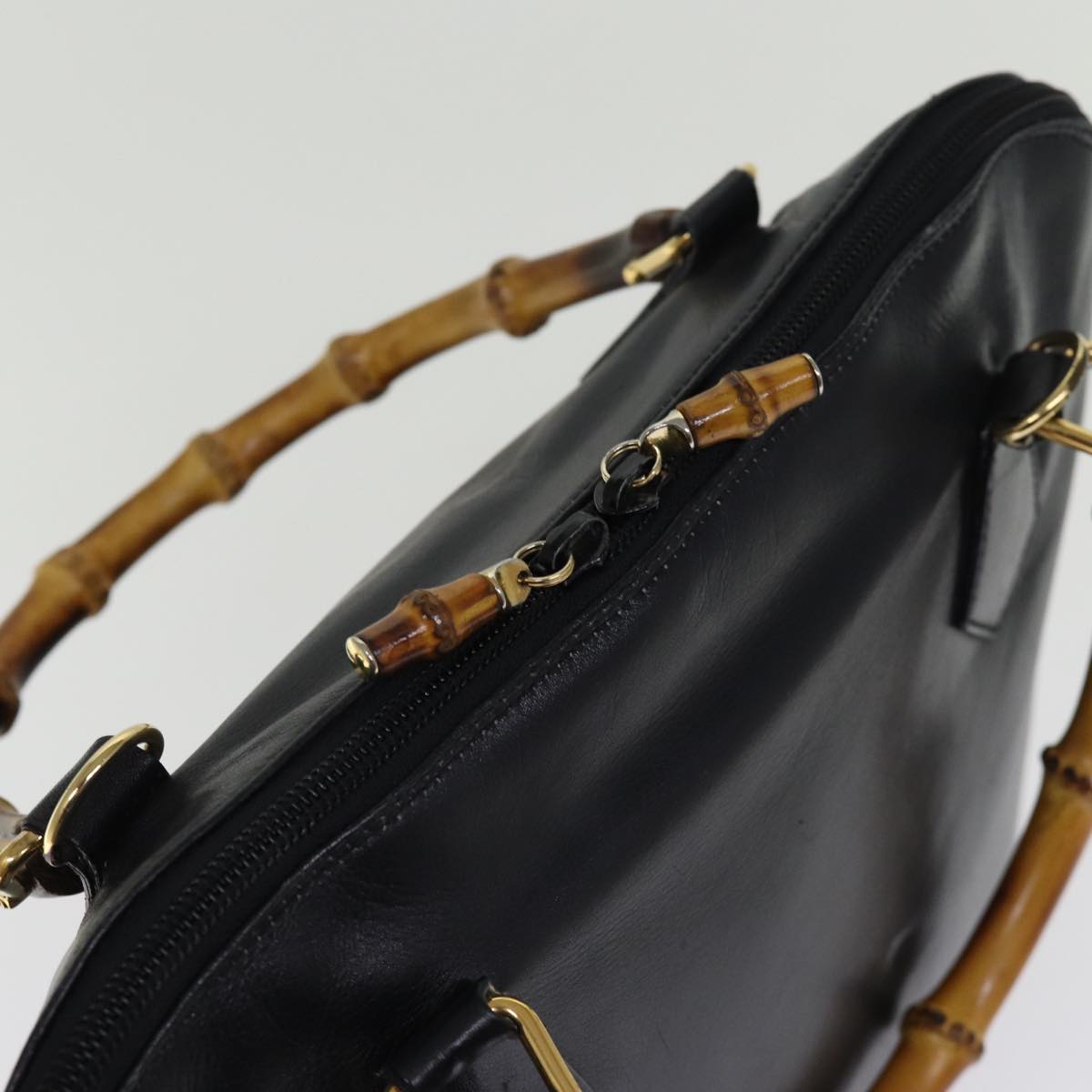 GUCCI Hand Bag Leather Black 000 1186 0289 76158