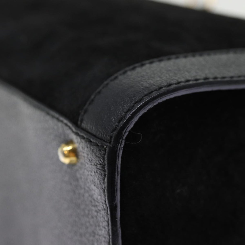GUCCI Bamboo Hand Bag Suede Leather Black 002 1186 0260 76161