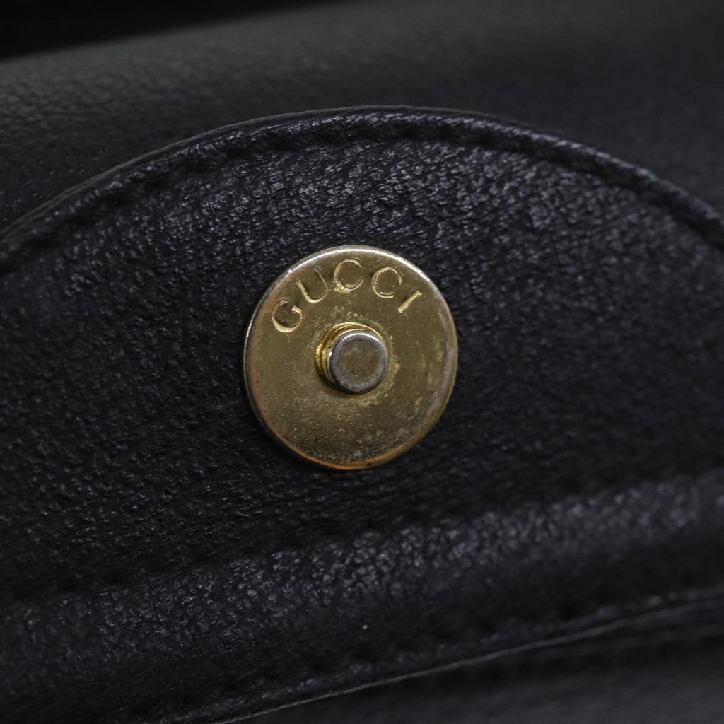 GUCCI Bamboo Hand Bag Suede Leather Black 002 1186 0260 76161