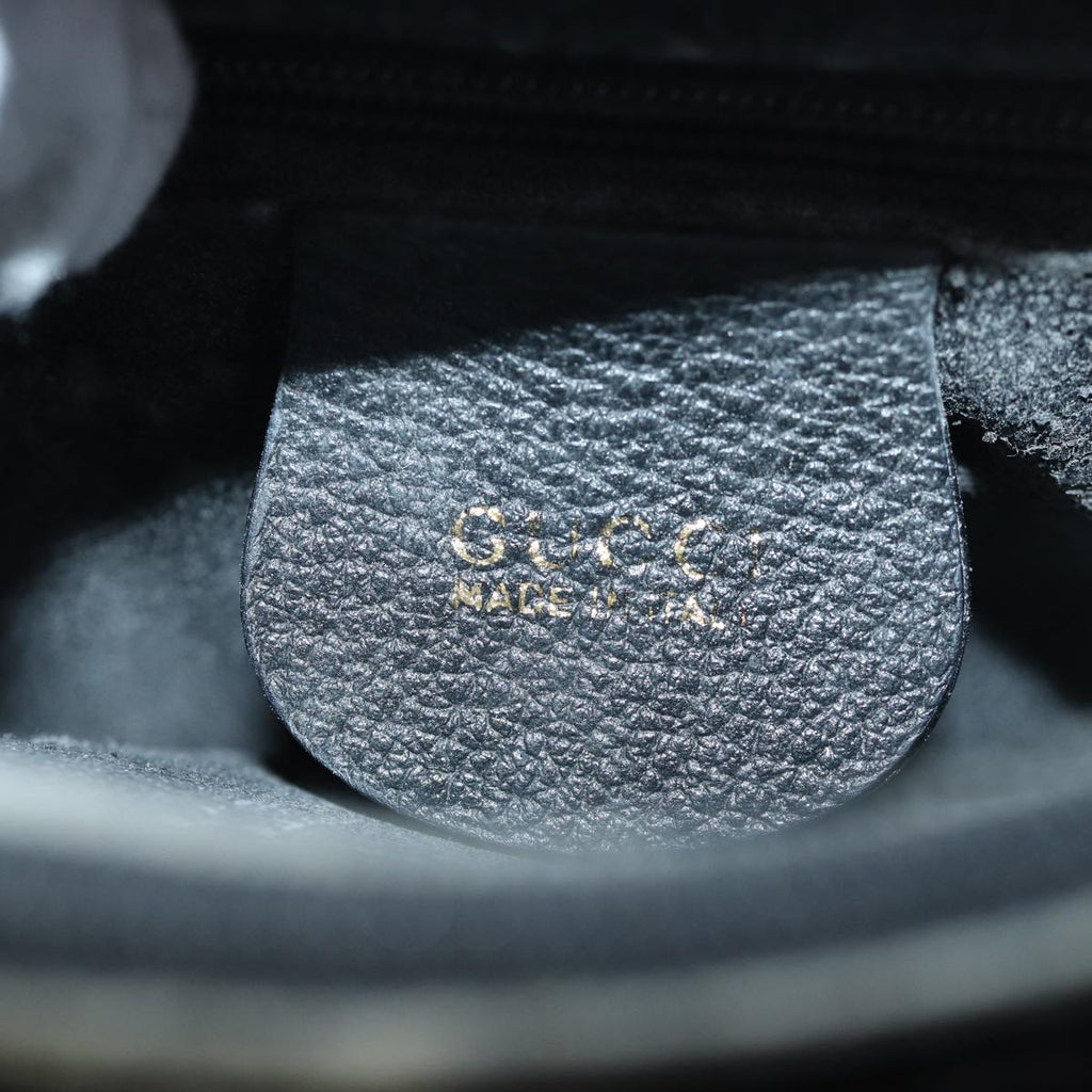 GUCCI Bamboo Hand Bag Suede Leather Black 002 1186 0260 76161