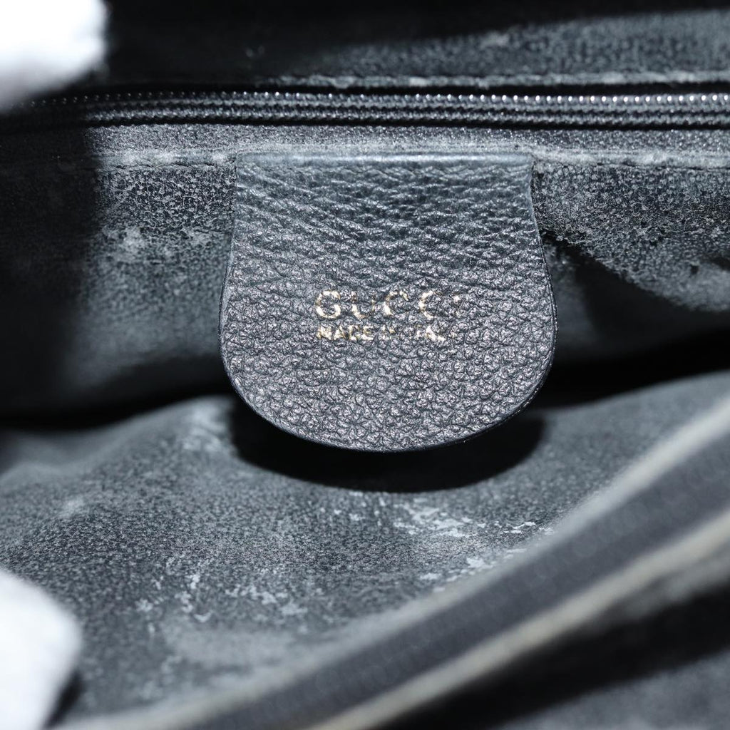 GUCCI Bamboo Hand Bag Suede Leather Black 002 1186 0260 76161
