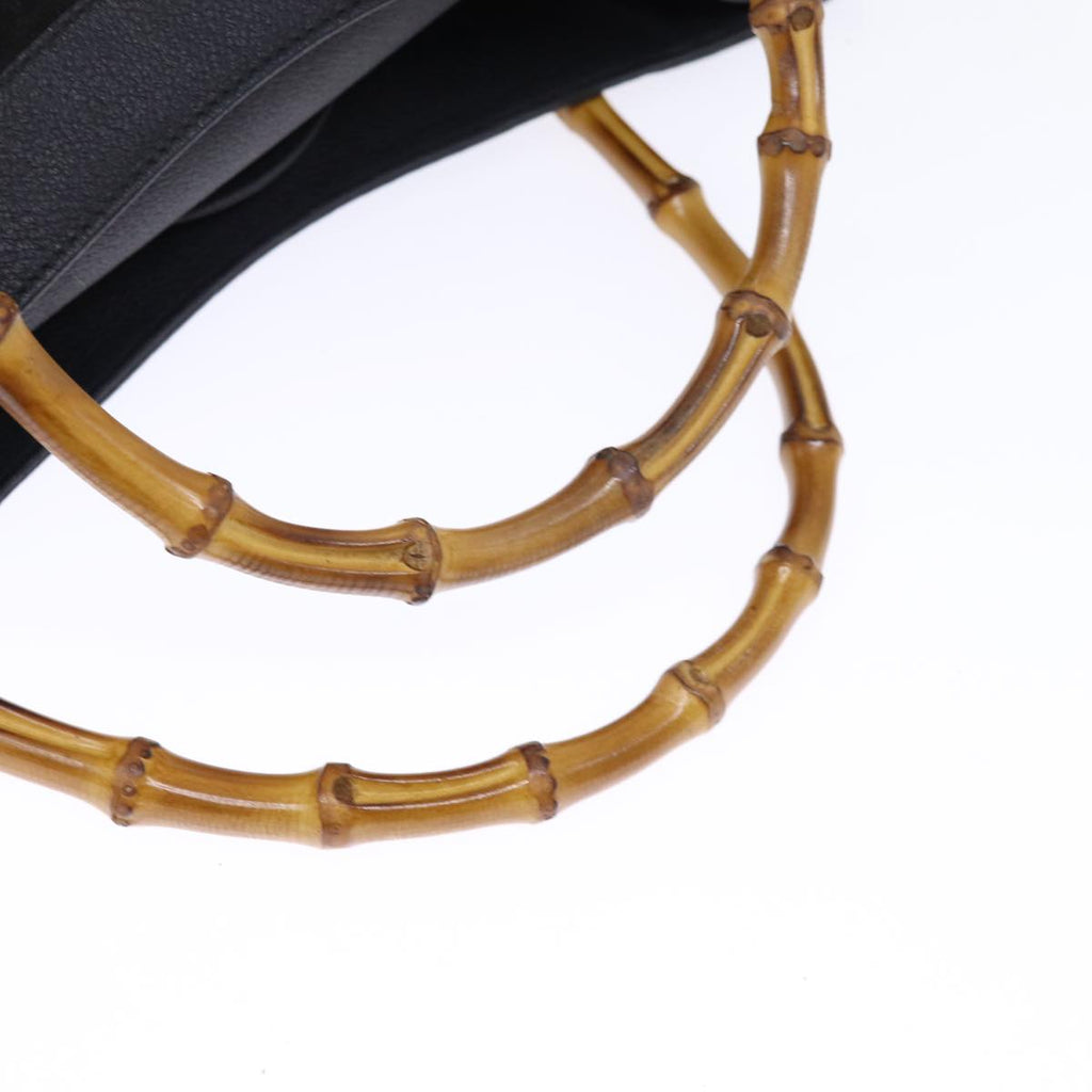 GUCCI Bamboo Hand Bag Suede Leather Black 002 1186 0260 76161