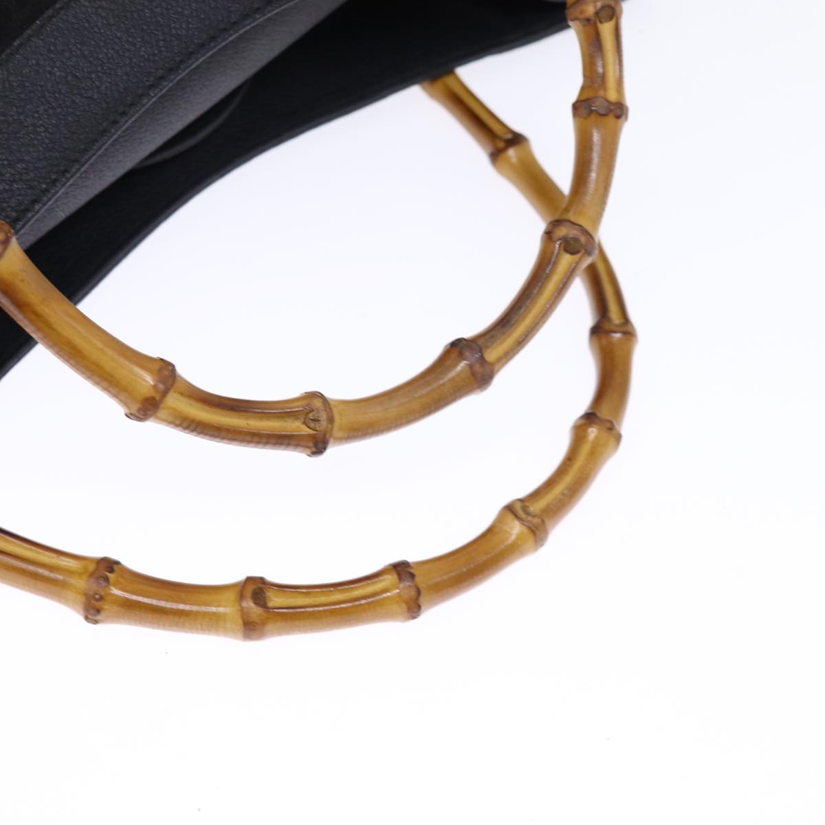 GUCCI Bamboo Hand Bag Suede Leather Black 002 1186 0260 76161
