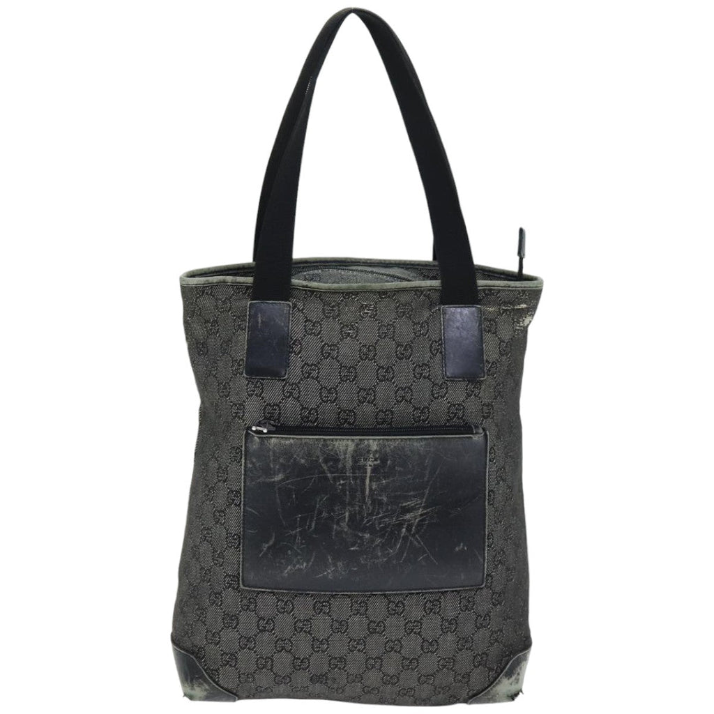 GUCCI GG Canvas Tote Bag Black 28892 76162
