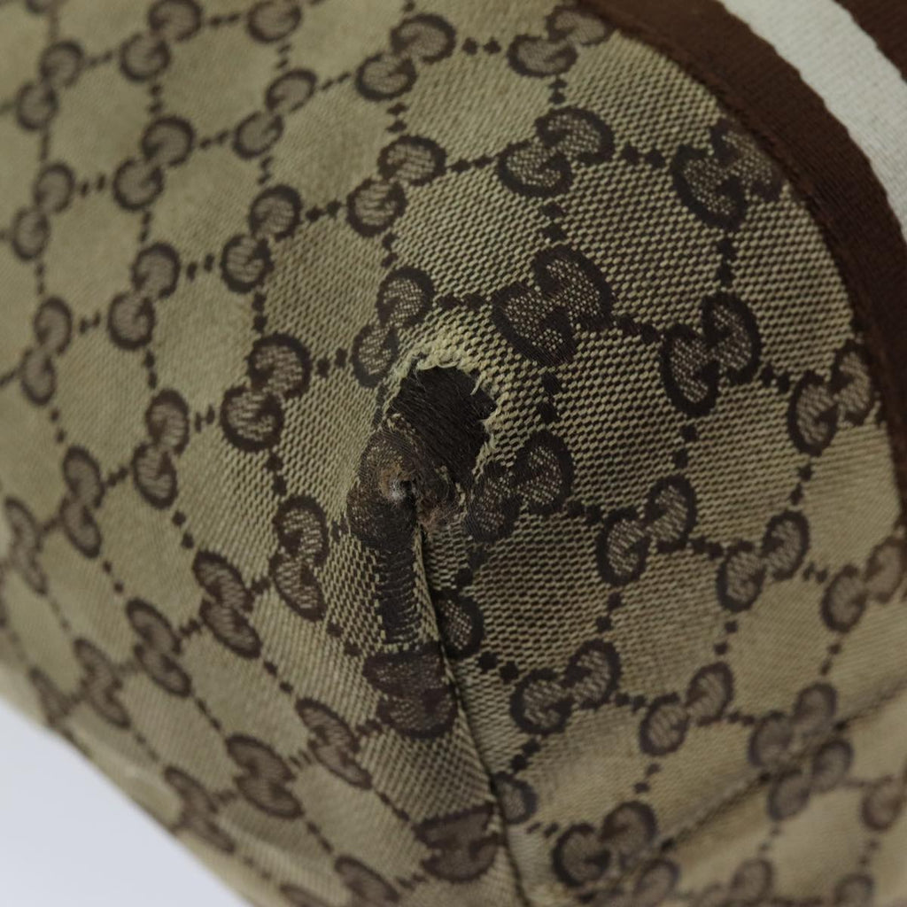 GUCCI GG Canvas Sherry Line Tote Bag Beige Brown 139260 76163