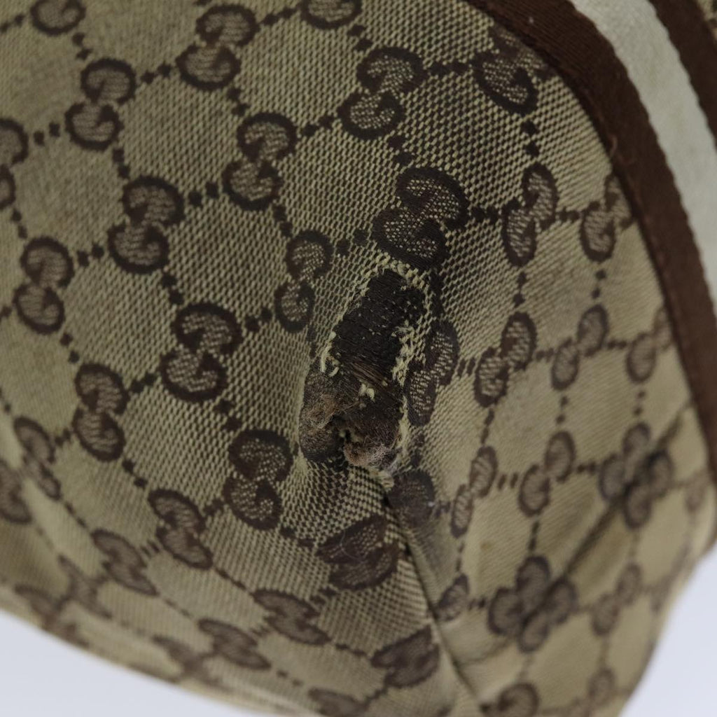 GUCCI GG Canvas Sherry Line Tote Bag Beige Brown 139260 76163