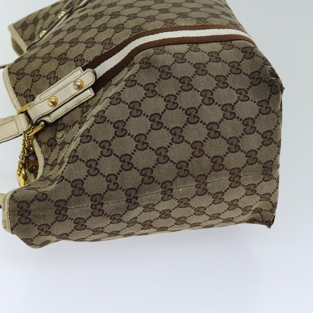 GUCCI GG Canvas Sherry Line Tote Bag Beige Brown 139260 76163