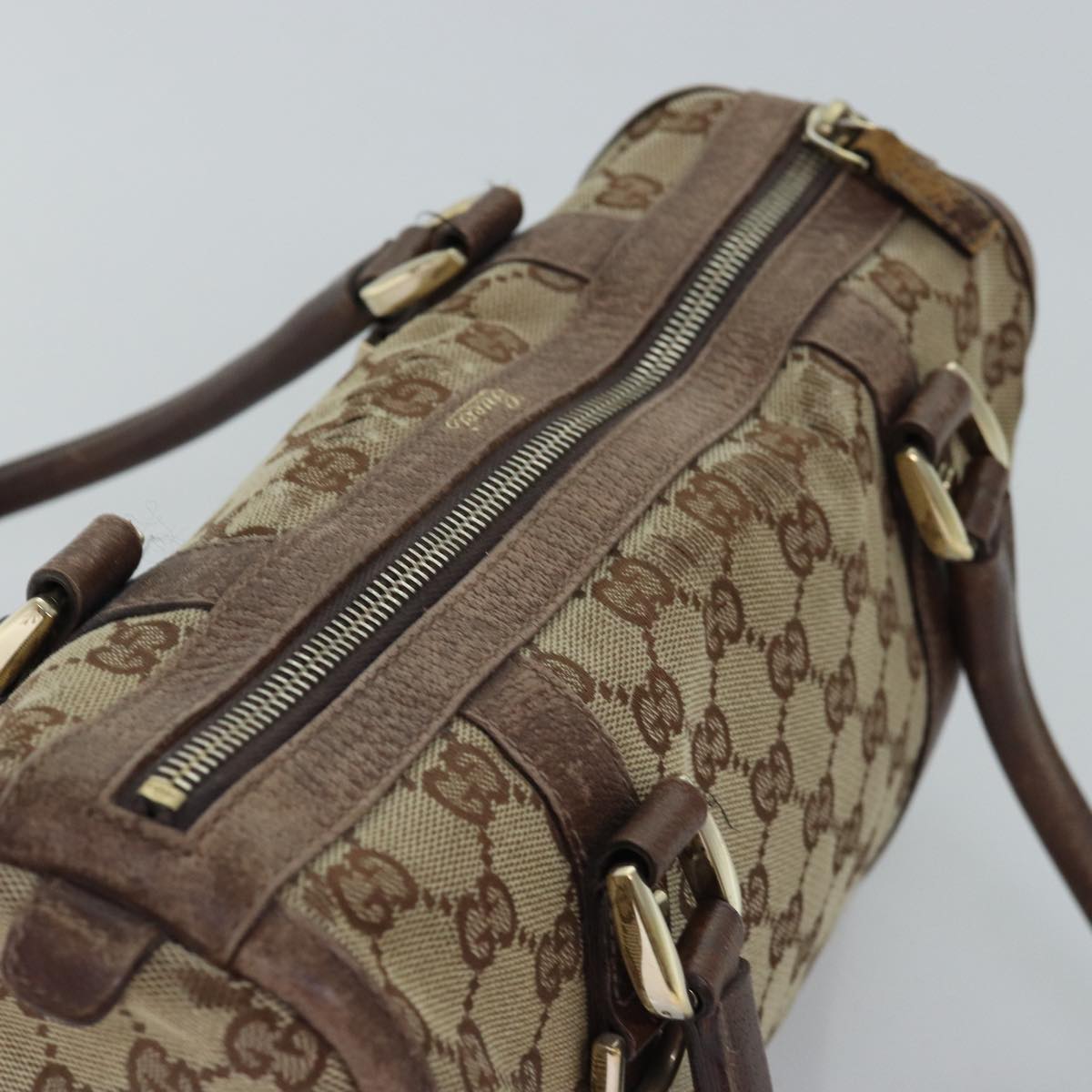 GUCCI GG Canvas Hand Bag Beige 130942 76164