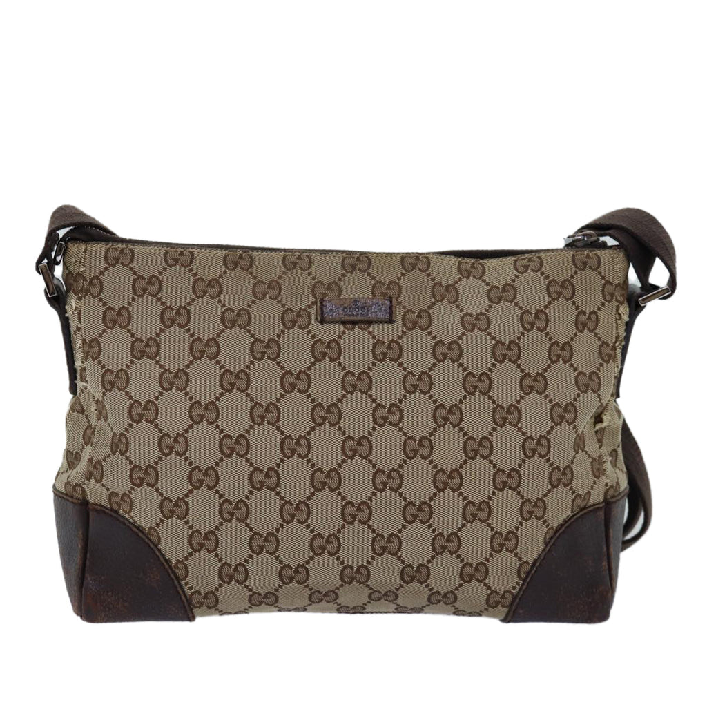 GUCCI GG Canvas Shoulder Bag Beige 114273 76165