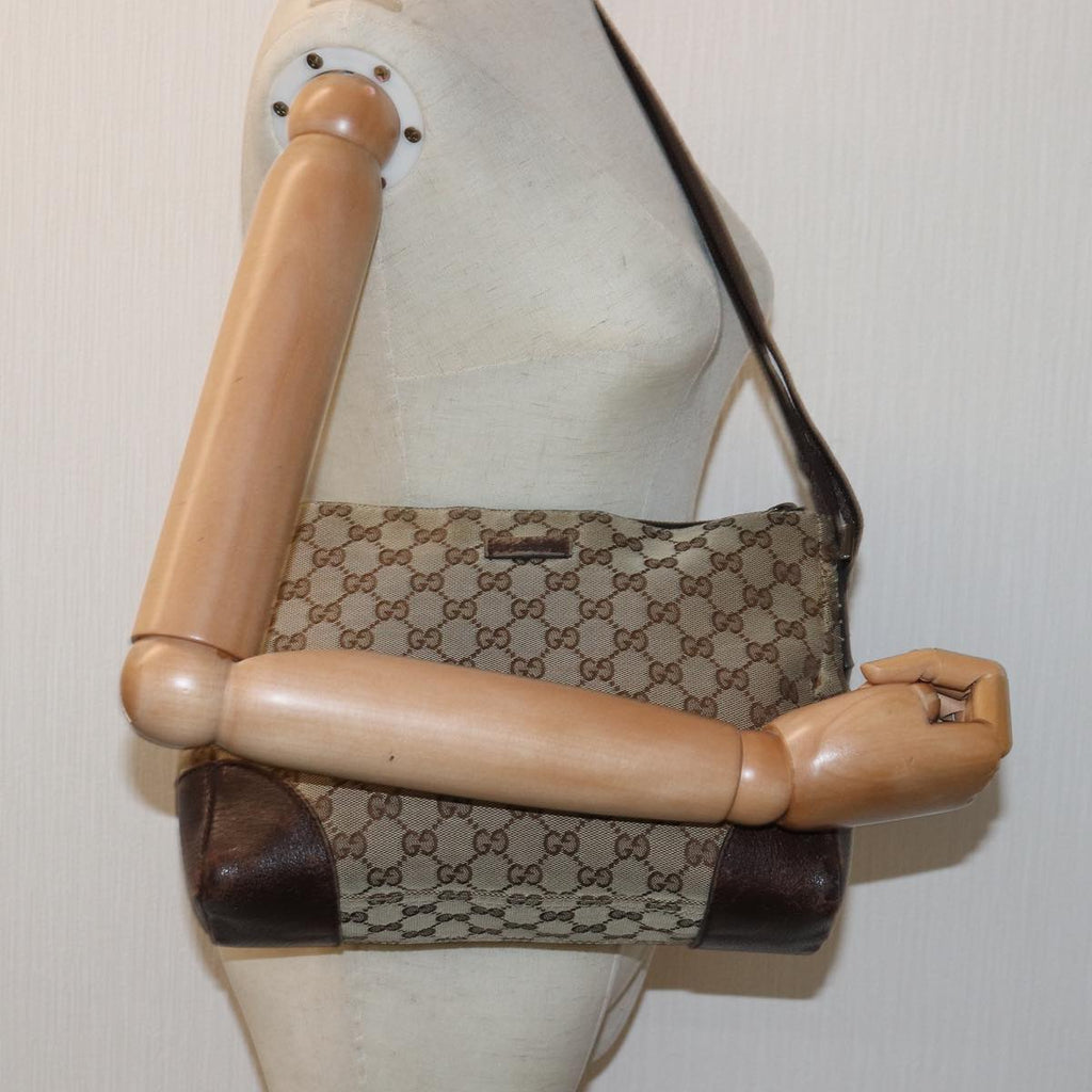 GUCCI GG Canvas Shoulder Bag Beige 114273 76165