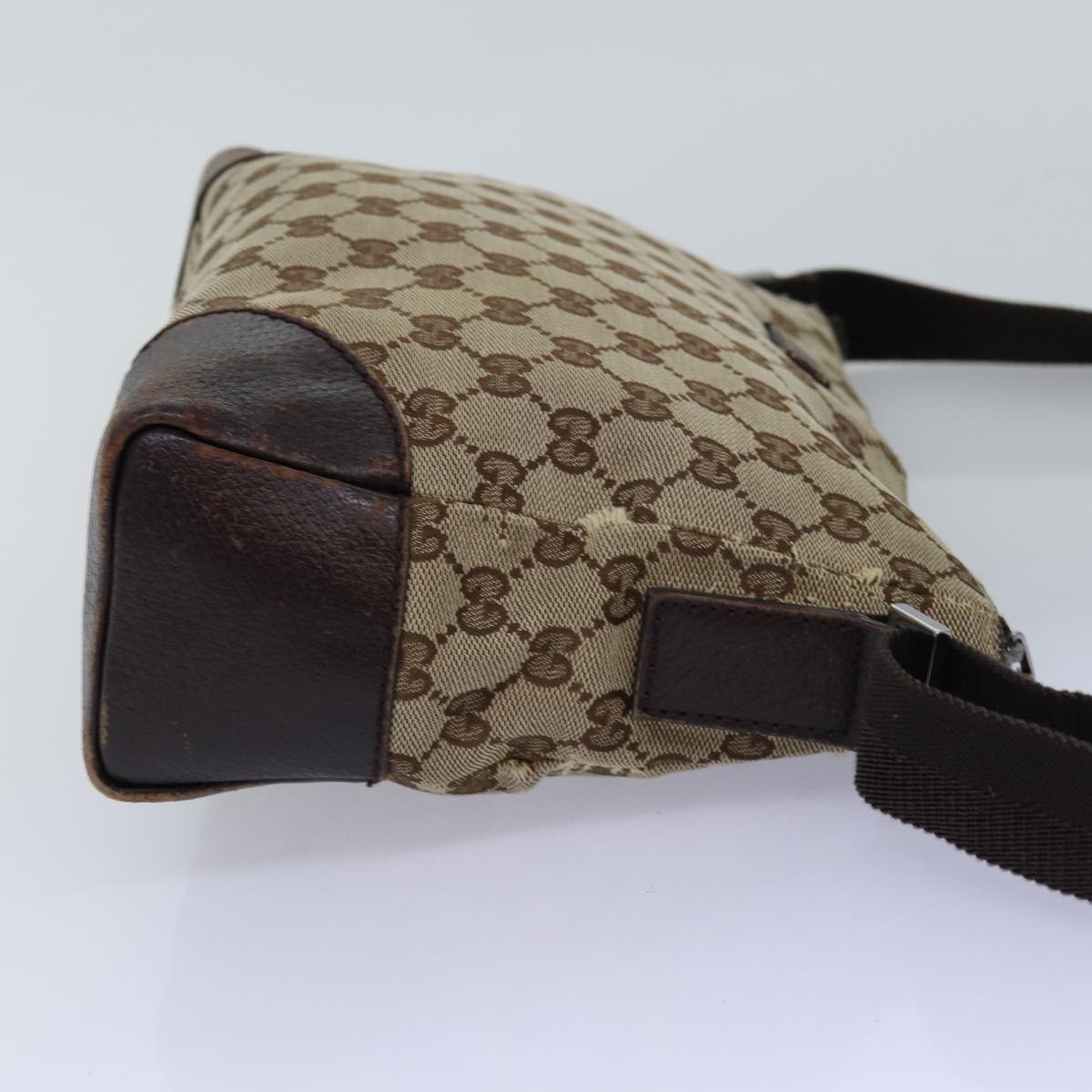 GUCCI GG Canvas Shoulder Bag Beige 114273 76165