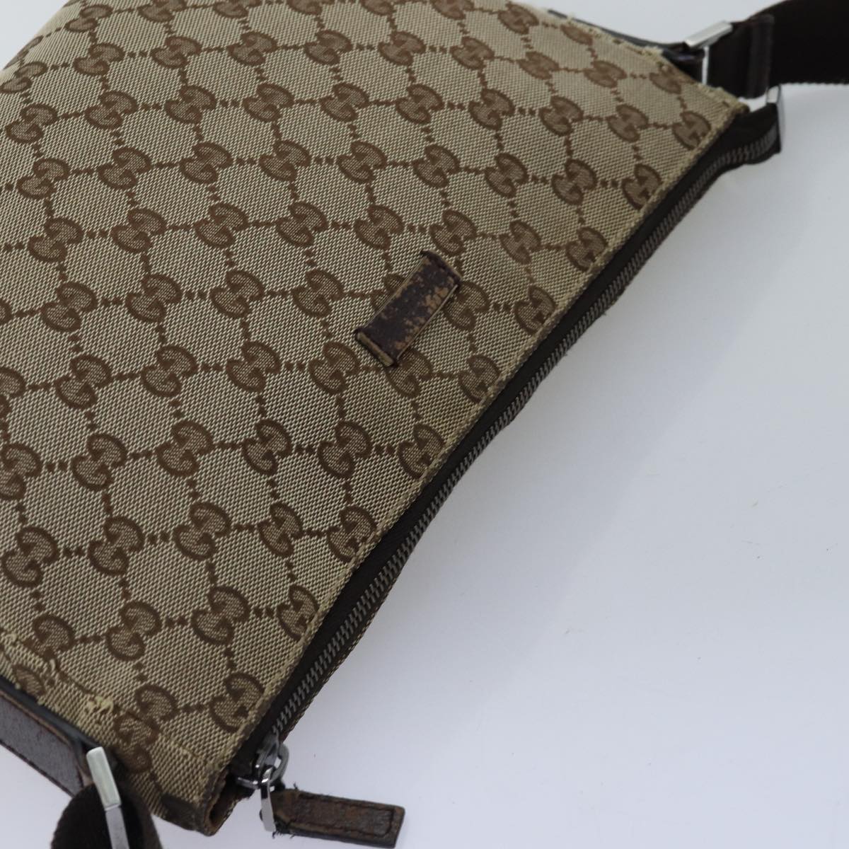 GUCCI GG Canvas Shoulder Bag Beige 114273 76165