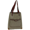 GUCCI GG Supreme Web Sherry Line Tote Bag PVC Beige Red 002 58 6487 76166