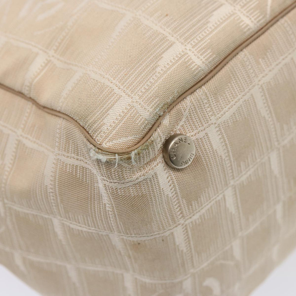 CHANEL New Travel Line Tote Bag Nylon Beige CC 76174