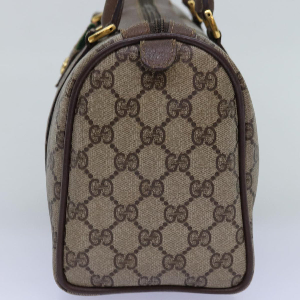 GUCCI GG Supreme Web Sherry Line Hand Bag PVC Beige Red 40 02 006 76193