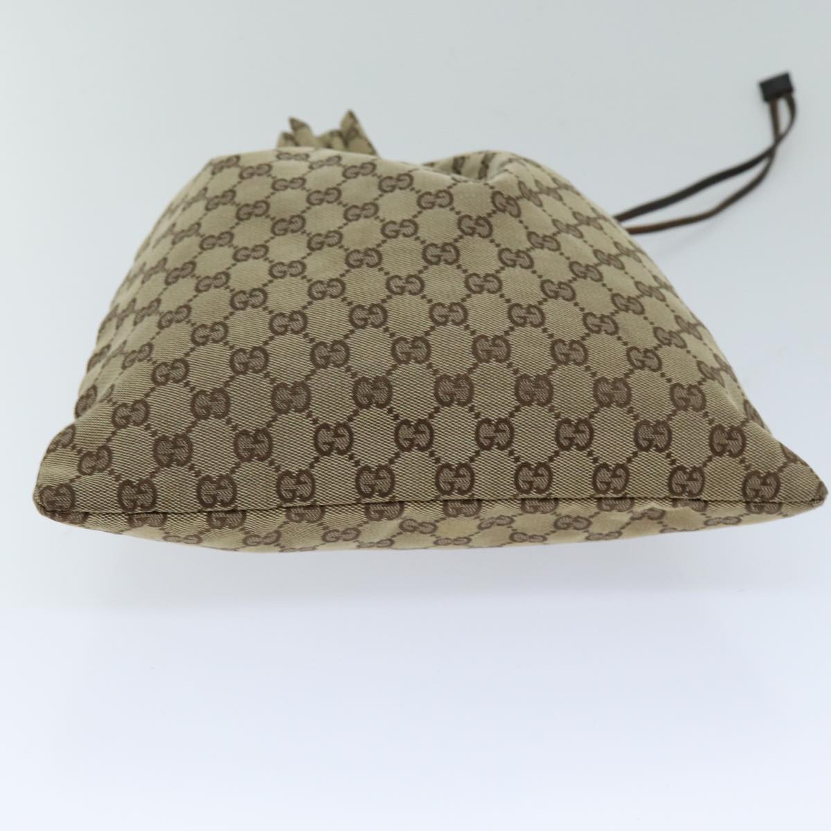 GUCCI GG Canvas Drawstring Pouch Beige 014 1136 3754 76205