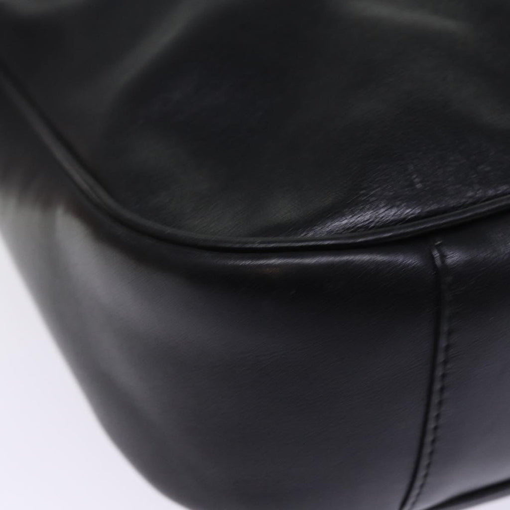 GUCCI Bamboo Shoulder Bag Leather 2way Black 001 1998 1577 76215